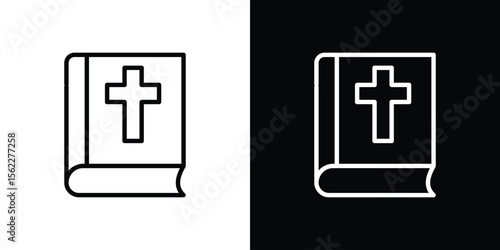 Bible icon isolated silhouette on white background. Vector illustration.