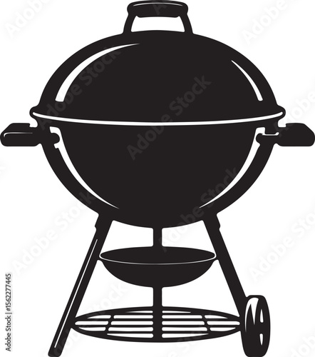 Classic Kettle Grill Charcoal BBQ Illustration