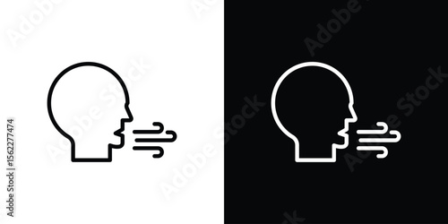 Breath icon isolated silhouette on white background. Vector illustration.