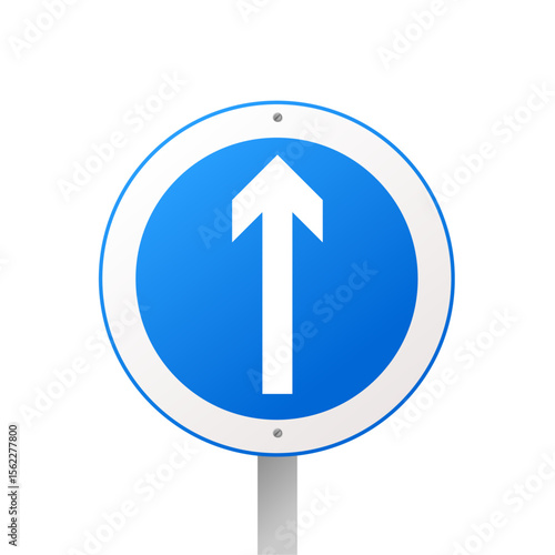 Straight only road sign. No turns permitted.