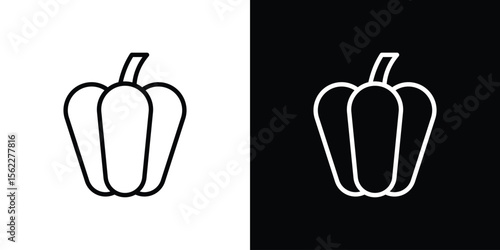 Capsicum icon isolated silhouette on white background. Vector illustration.