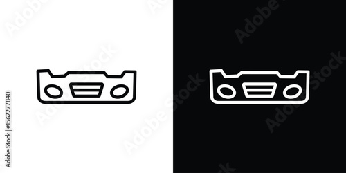 Car bumper icon isolated silhouette on white background. Vector illustration.