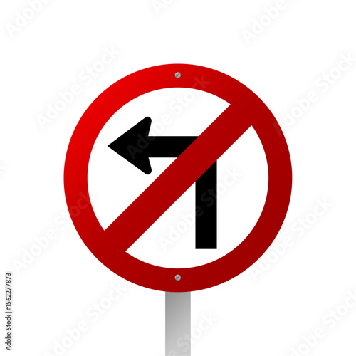 Free Download No left turn road sign. Left turn forbidden. - GFXLoad