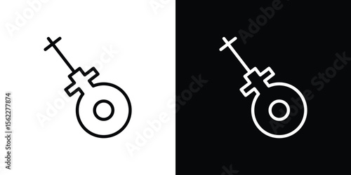 Car dipstick icon isolated silhouette on white background. Vector illustration.