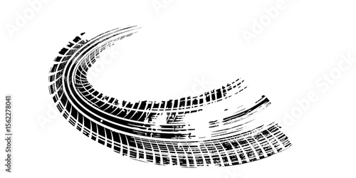 Abstract black and white background with tire tracks.. vector illustration eps 10