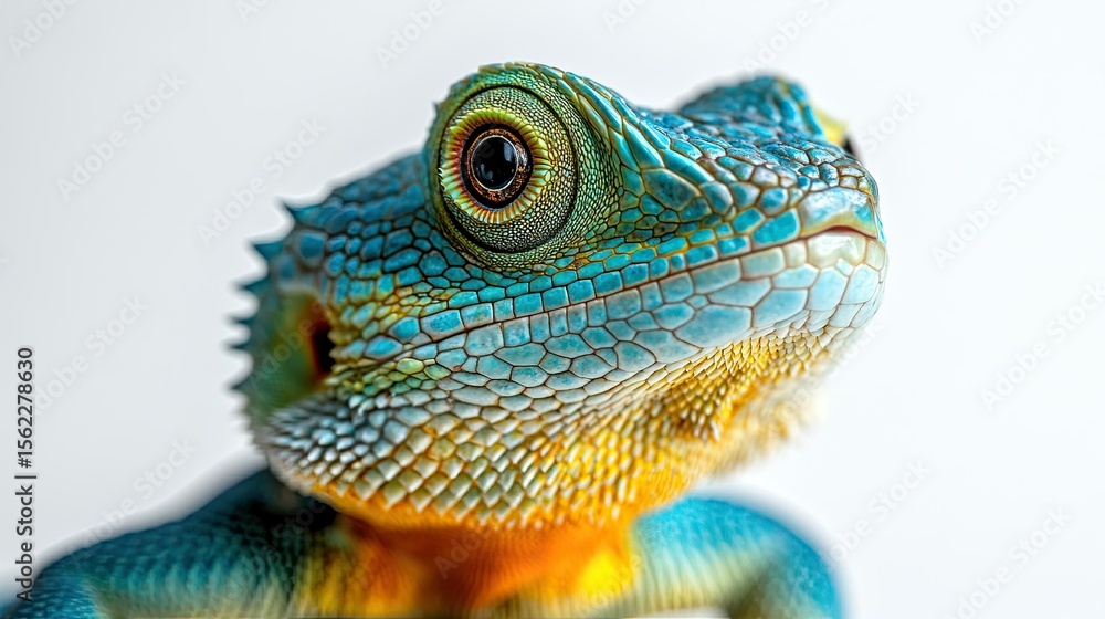 Fototapeta premium Pet reptiles on a white background, perfect for exotic pets, reptiles, and animal care visuals.