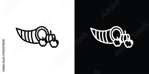 Cornucopia icon isolated silhouette on white background. Vector illustration.
