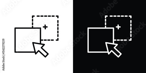 Drag and drop icon isolated silhouette on white background. Vector illustration.