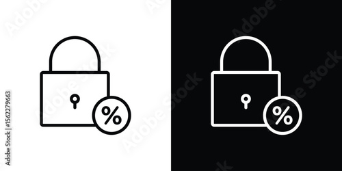 Fixed rate mortgage icon isolated silhouette on white background. Vector illustration.