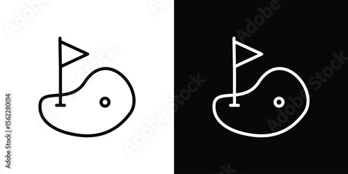 Golf yard icon isolated silhouette on white background. Vector illustration.