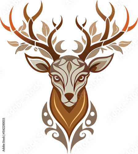 Decorative Deer Head Vector