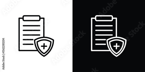 Health insurance icon isolated silhouette on white background. Vector illustration.