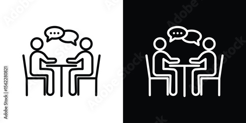 Job interview icon isolated silhouette on white background. Vector illustration.