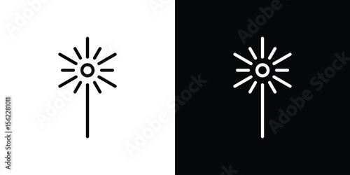 Laser beam icon isolated silhouette on white background. Vector illustration.