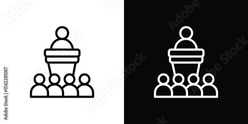 Lecture icon isolated silhouette on white background. Vector illustration.