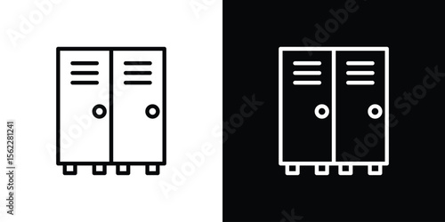 Locker icon isolated silhouette on white background. Vector illustration.