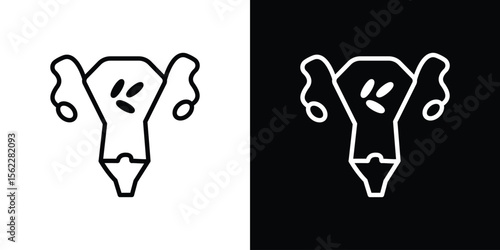Pelvic inflammatory disease icon isolated silhouette on white background. Vector illustration.