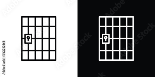 Prison icon isolated silhouette on white background. Vector illustration.
