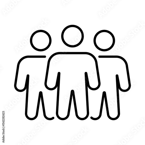 Group leader iconography illustration. Simple outline person activity icon.