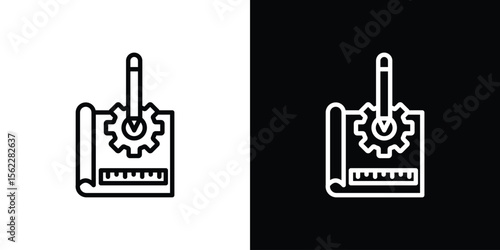 Prototyping icon isolated silhouette on white background. Vector illustration.