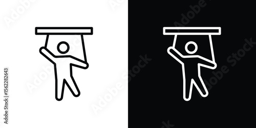 Puppet icon isolated silhouette on white background. Vector illustration.