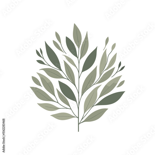A serene arrangement of green leaves showcasing nature's beauty in a minimalist style