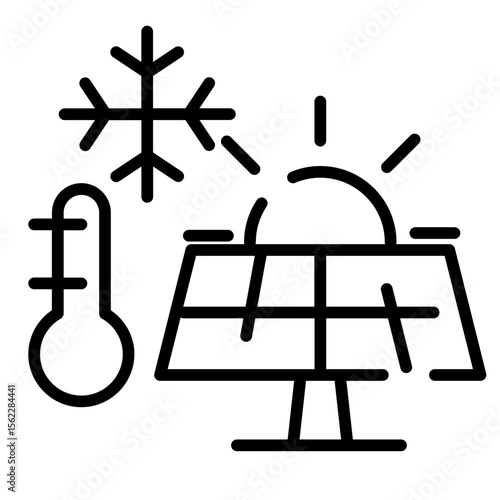 Cool temperature of sola cell icon