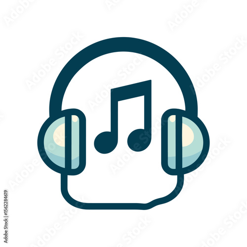 Colorful illustration of headphones with a music note, symbolizing audio enjoyment and creativity