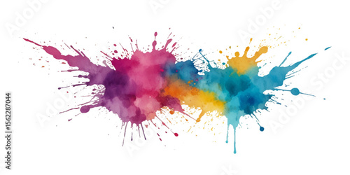 Colorful smoke rainbow painted holi fog festival background. Colorful rainbow paint color smoke cloud explosion isolated on transparent background.	