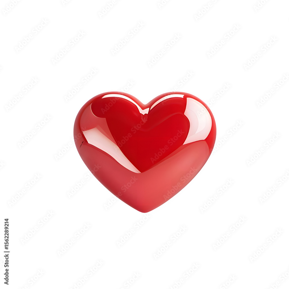 Glossy Plastic Style Red Heart PNG Glossy Plastic Style Red Heart PNG