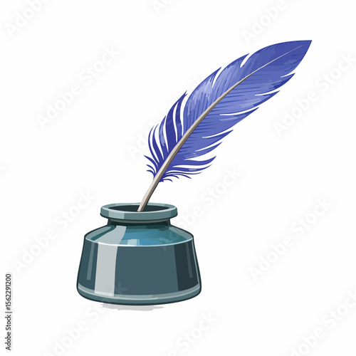 Quill and inkpot – vintage writing tools
