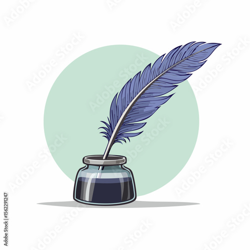Quill and inkpot – vintage writing tools
