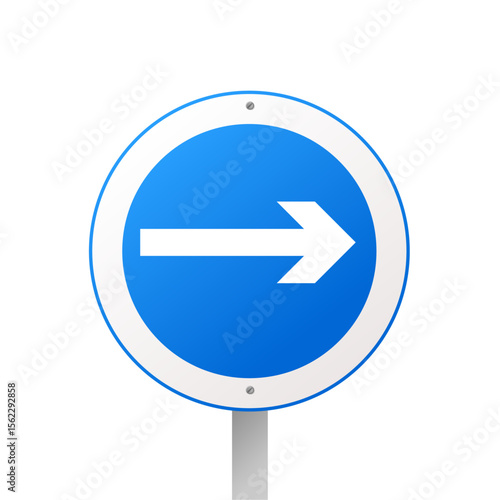 Keep right arrow road sign. Vector direction icon. Free Download Keep right arrow road sign. Vector direction icon. - GFXLoad