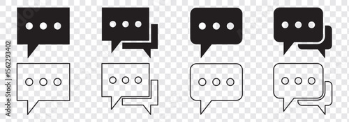 Chat icon set illustration. speech bubble sign and symbol. comment icon. message
