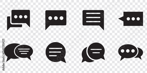 Chat icon set illustration. speech bubble sign and symbol. comment icon. message
