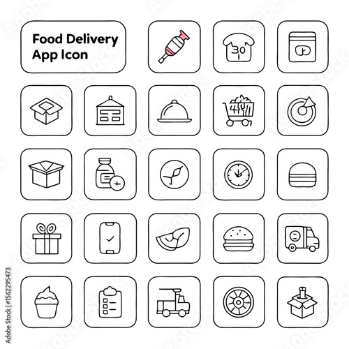A collection of fitness and health related icons arranged in a grid pattern on a white background