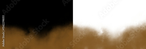 Tableau sur toile Brown sand dust soil powder on transparent background with Smoke effect