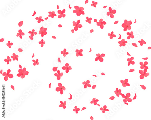 Floating hydrangea flower petals element decoration freshening in nature background. botanical vector