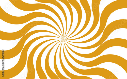 Dynamic abstract spiral design with a central focal point with wavy stripes. Hypnotic swirl radiates symmetrically sense of motion and energy. Graphic, and retro-inspired illusion of spinning or depth