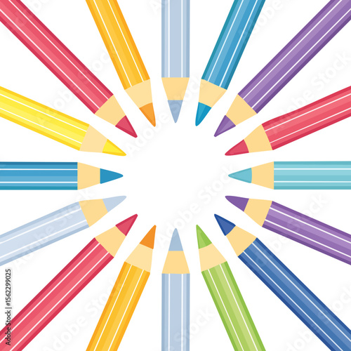 color pencils vector illustration