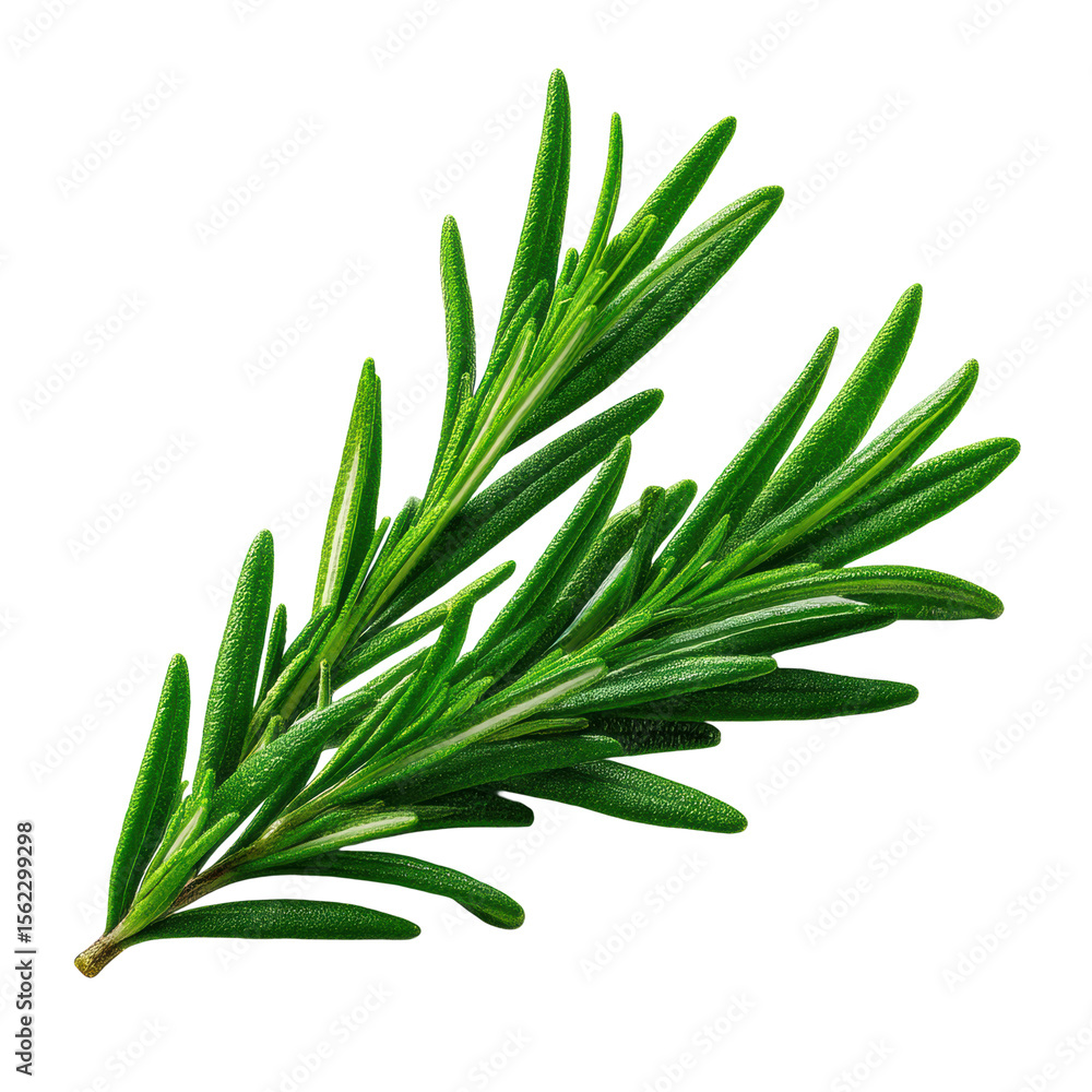 Fototapeta premium Fresh Green Rosemary Sprig Herb Isolated on Transparent Background
