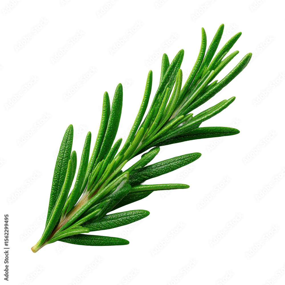 Fototapeta premium Fresh Green Rosemary Sprig Herb Isolated on Transparent Background