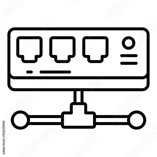 Perfect design icon of ethernet ports