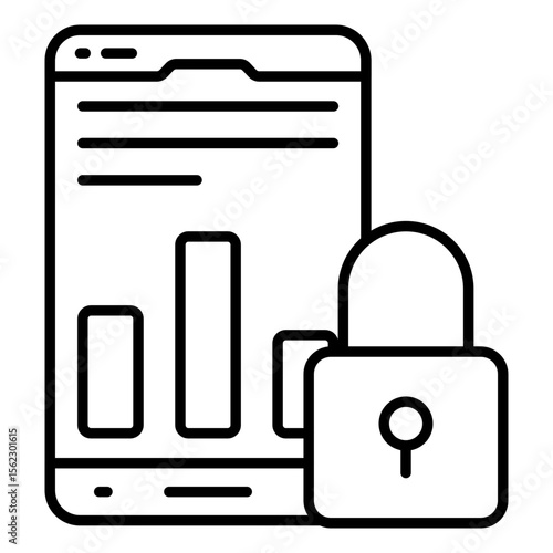 A Line design icon of data security
