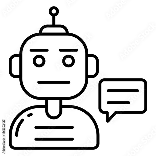 A colored design icon of robot get