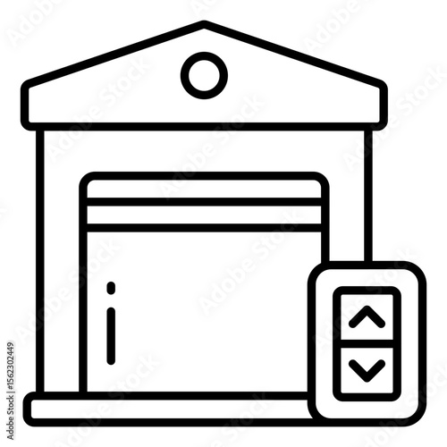 Line design icon of warehouse