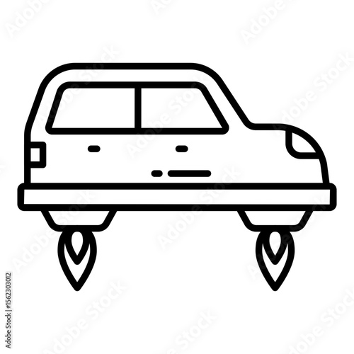Obraz na plátně A Line design icon of flying car