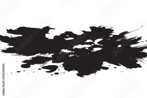 Abstract Inkblot Splash on White Background