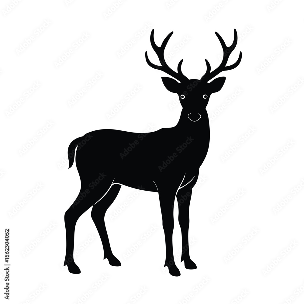 Fototapeta premium Majestic deer with antlers silhouette