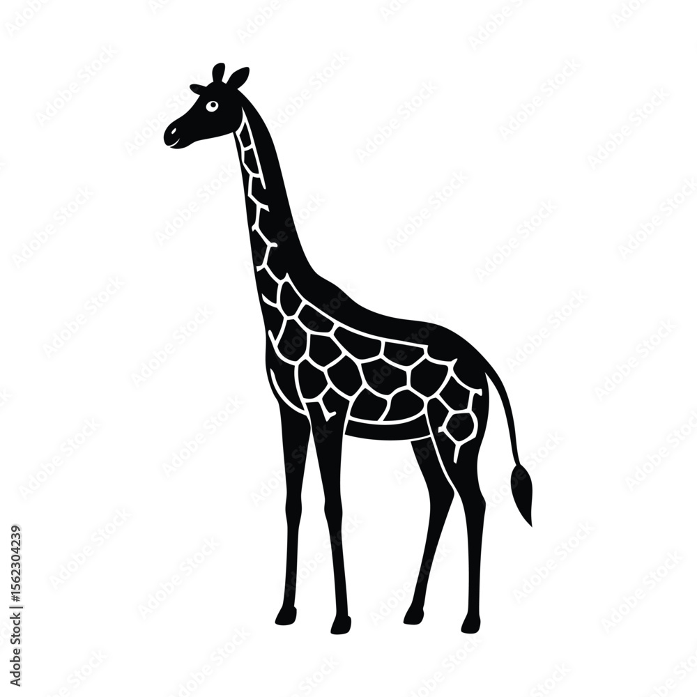 Obraz premium Stylized giraffe silhouette with pattern